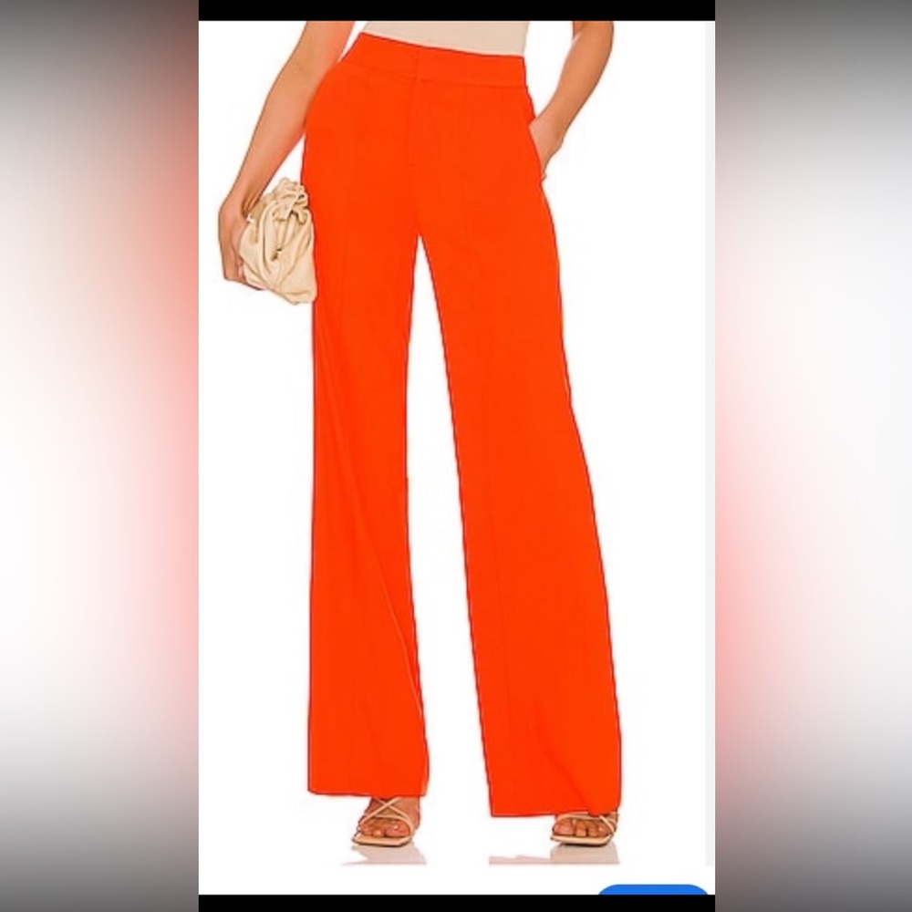 Alice + Olivia size 6 Dylan wide leg pants orange